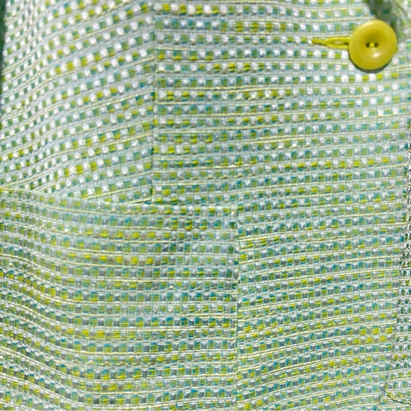 Talbots Green Tweed Boucle Blazer Jacket Size 10 Single Button NWOT - Picture 6 of 12